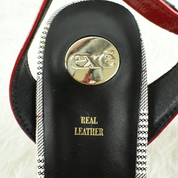 exe Ankle Strap High Heels Red, Black & White Open Toe Size 40 - Picture 10 of 11